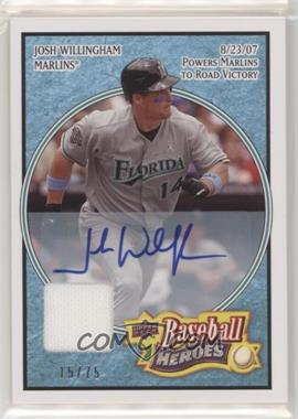 2008 Upper Deck Baseball Heroes - [Base] - Light Blue Memorabilia Autographs #72 - Josh Willingham /75