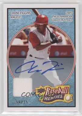 2008 Upper Deck Baseball Heroes - [Base] - Light Blue Memorabilia Autographs #86 - Chone Figgins /75