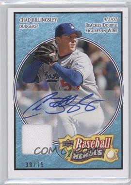 2008 Upper Deck Baseball Heroes - [Base] - Light Blue Memorabilia Autographs #94 - Chad Billingsley /75