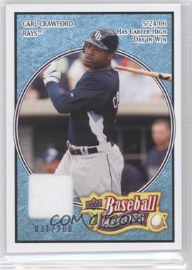 2008 Upper Deck Baseball Heroes - [Base] - Light Blue Memorabilia #165 - Carl Crawford /200