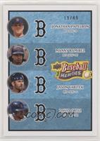 Jonathan Papelbon, Manny Ramirez, Jason Varitek, David Ortiz #/49