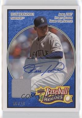 2008 Upper Deck Baseball Heroes - [Base] - Navy Blue Memorabilia Autographs #153 - Felix Hernandez /10