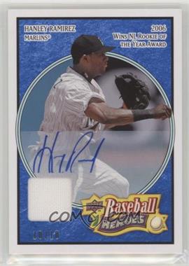 2008 Upper Deck Baseball Heroes - [Base] - Navy Blue Memorabilia Autographs #68 - Hanley Ramirez /10