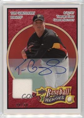 2008 Upper Deck Baseball Heroes - [Base] - Red Memorabilia Autographs #146 - Tom Gorzelanny /50