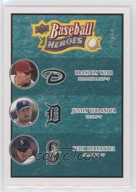 2008 Upper Deck Baseball Heroes - [Base] - Sea Green #194 - Brandon Webb, Justin Verlander, Felix Hernandez /99