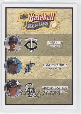 2008 Upper Deck Baseball Heroes - [Base] #192 - Joe Mauer, Hanley Ramirez, Troy Tulowitzki