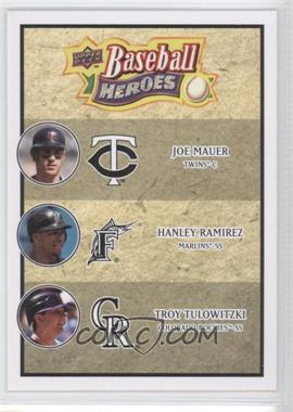 2008 Upper Deck Baseball Heroes - [Base] #192 - Joe Mauer, Hanley Ramirez, Troy Tulowitzki