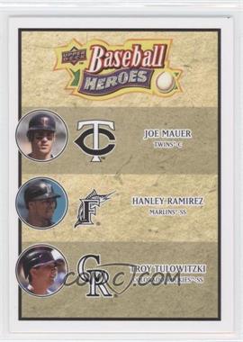 2008 Upper Deck Baseball Heroes - [Base] #192 - Joe Mauer, Hanley Ramirez, Troy Tulowitzki