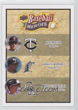 2008 Upper Deck Baseball Heroes - [Base] #192 - Joe Mauer, Hanley Ramirez, Troy Tulowitzki