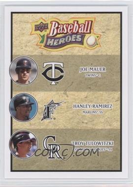 2008 Upper Deck Baseball Heroes - [Base] #192 - Joe Mauer, Hanley Ramirez, Troy Tulowitzki