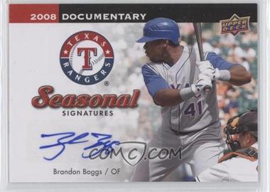 2008 Upper Deck Documentary - Seasonal Signatures #BB - Brandon Boggs