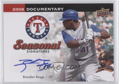 2008 Upper Deck Documentary - Seasonal Signatures #BB - Brandon Boggs