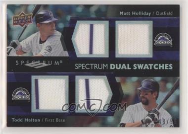 2008 Upper Deck Spectrum - Dual Swatches #SDS-HH - Matt Holliday, Todd Helton /99
