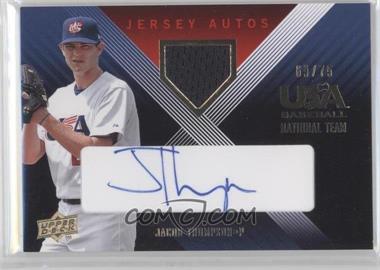 2008 Upper Deck USA Baseball National Teams - National Team - Jersey Autos Blue Ink #JTE-23 - Jacob Thompson /75