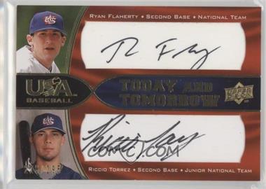 2008 Upper Deck USA Baseball National Teams - Today and Tomorrow Autographs - Black Ink #TT-6 - Riccio Torrez, Ryan Flaherty /295