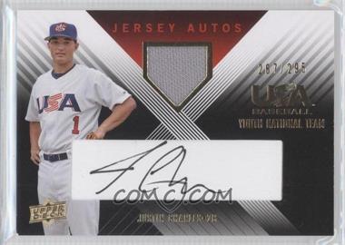 2008 Upper Deck USA Baseball National Teams - Youth National Team - Jersey Autos Black Ink #YE-4 - Justin Charles /295