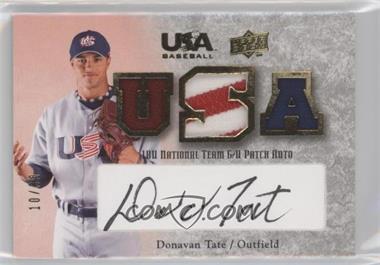 2008 Upper Deck USA Baseball Teams - 18U National Team Game-Used Jersey - Black Ink Autographs #18U-DT - Donavan Tate /30