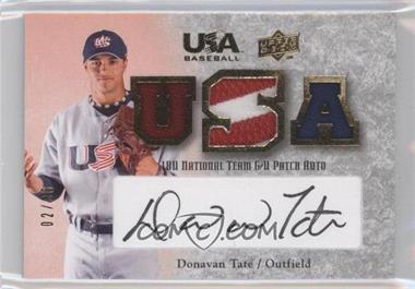 2008 Upper Deck USA Baseball Teams - 18U National Team Game-Used Jersey - Black Ink Autographs #18U-DT - Donavan Tate /30