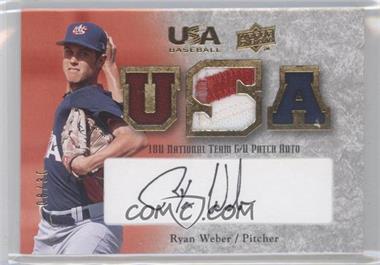 2008 Upper Deck USA Baseball Teams - 18U National Team Game-Used Jersey - Black Ink Autographs #18U-RW - Ryan Weber /30