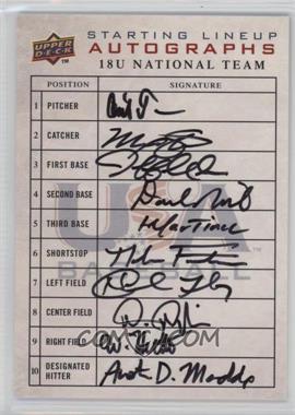 2008 Upper Deck USA Baseball Teams - 18U National Team Starting Lineup Autographs #18SL-1 - 18U National Team /12