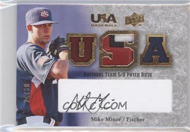 2008 Upper Deck USA Baseball Teams - National Team Game-Used Jersey - Black Ink Autographs #NT-MM - Mike Minor /30