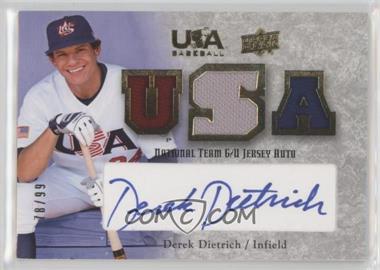 2008 Upper Deck USA Baseball Teams - National Team Game-Used Jersey - Blue Ink Autographs #NT-DD - Derek Dietrich /99