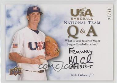 2008 Upper Deck USA Baseball Teams - National Team Q & A #QA-KG.4 - Kyle Gibson (Stadium) /20