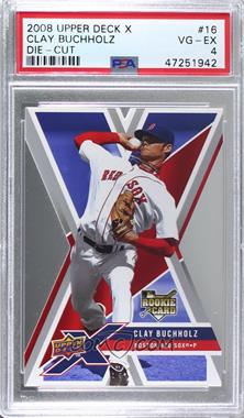 2008 Upper Deck X - [Base] - Die-Cut #16 - Clay Buchholz [PSA 4 VG‑EX]