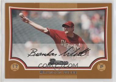 2009 Bowman - [Base] - Orange #180 - Brandon Webb /250