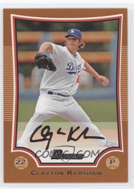 2009 Bowman - [Base] - Orange #72 - Clayton Kershaw /250