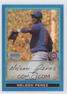 2009 Bowman - Chrome Prospects - Blue Refractor #BCP55 - Nelson Perez /150