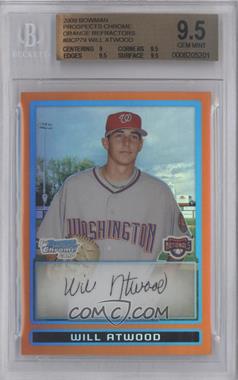 2009 Bowman - Chrome Prospects - Orange Refractor #BCP79 - Will Atwood /25 [BGS 9.5 GEM MINT]