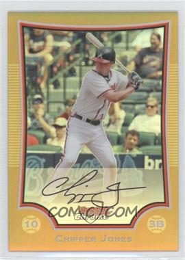 2009 Bowman Chrome - [Base] - Gold Refractor #9 - Chipper Jones /50