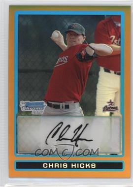 2009 Bowman Chrome - Prospects - Gold Refractor #BCP144 - Chris Hicks /50