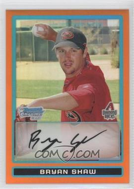 2009 Bowman Chrome - Prospects - Orange Refractor #BCP171 - Bryan Shaw /25