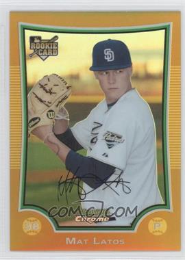 2009 Bowman Draft Picks & Prospects - Chrome - Gold Refractor #BDP18 - Mat Latos /50