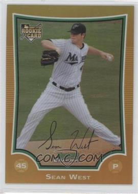 2009 Bowman Draft Picks & Prospects - Chrome - Gold Refractor #BDP47 - Sean West /50