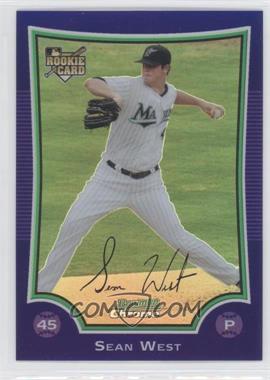 2009 Bowman Draft Picks & Prospects - Chrome - Purple Refractor #BDP47 - Sean West