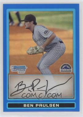 2009 Bowman Draft Picks & Prospects - Prospects Chrome - Blue Refractor #BDPP22 - Ben Paulsen /99