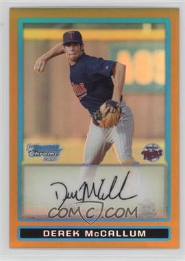 2009 Bowman Draft Picks & Prospects - Prospects Chrome - Gold Refractor #BDPP52 - Derek McCallum /50