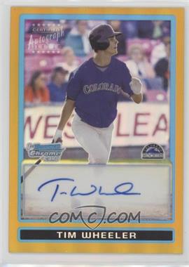 2009 Bowman Draft Picks & Prospects - Prospects Chrome - Gold Refractor #BDPP78 - Tim Wheeler /50