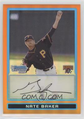 2009 Bowman Draft Picks & Prospects - Prospects Chrome - Orange Refractor #BDPP70 - Nate Baker /25