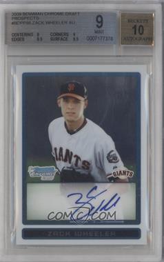 2009 Bowman Draft Picks & Prospects - Prospects Chrome #BDPP86 - Zack Wheeler [BGS 9 MINT]