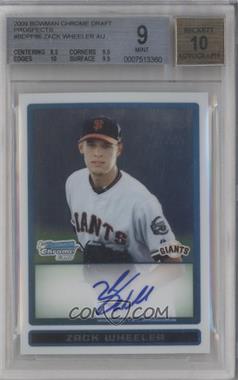 2009 Bowman Draft Picks & Prospects - Prospects Chrome #BDPP86 - Zack Wheeler [BGS 9 MINT]