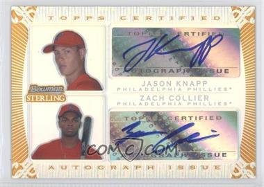 2009 Bowman Sterling - Dual Autographs - Gold Refractors #DA-JNZC - Zach Collier, Jason Knapp /50