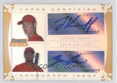 2009 Bowman Sterling - Dual Autographs - Gold Refractors #DA-JNZC - Zach Collier, Jason Knapp /50