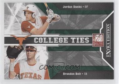 2009 Donruss Elite Extra Edition - College Ties - Green #20 - Jordan Danks, Brandon Belt