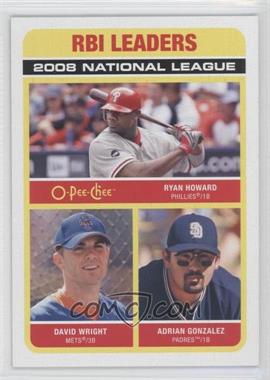 2009 O-Pee-Chee - [Base] #536 - League Leaders - Ryan Howard, David Wright, Adrian Gonzalez