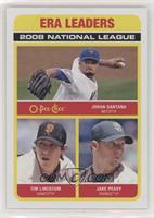 League Leaders - Johan Santana, Tim Lincecum, Jake Peavy [EX to NM]