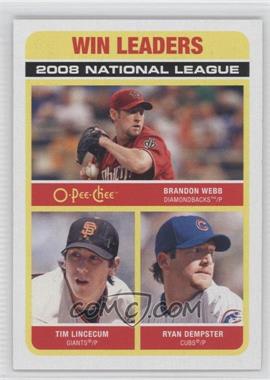 2009 O-Pee-Chee - [Base] #540 - League Leaders - Brandon Webb, Tim Lincecum, Ryan Dempster